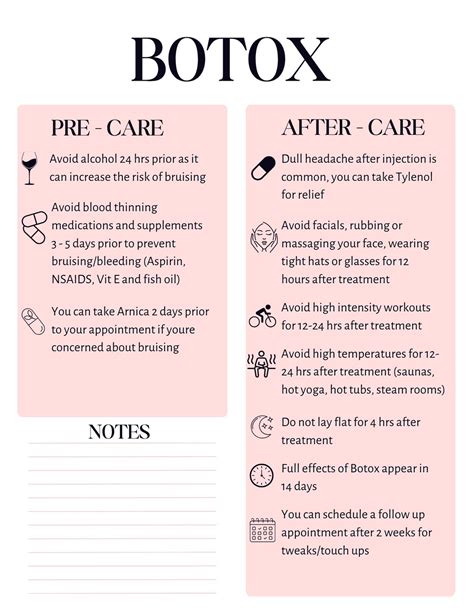 Botox Before and After Care Instructions - Etsy