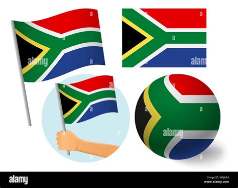South Africa flag icon set. National flag of South Africa illustration ...