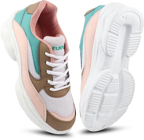 FUEL Katy Lightweight Running & Walking Shoes For Women's (Peach-white ...