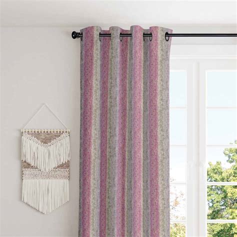 Inviting feel of stripes and lines polyester eyelet curtain