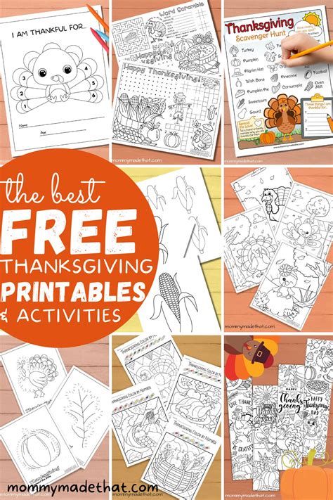Awesome and Free Thanksgiving Printables (Kids LOVE these!)