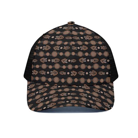 Aboriginal Boomerang Pattern Print Black Mesh Trucker Hat – GearFrost