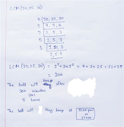 Three alarm clocks ring their alarms at regular intervals of 20 min, 25 ...