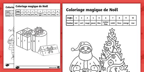 Coloriage magique Noël | Coloriage Codé Noël - Twinkl