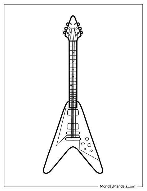 20 Guitar Coloring Pages (Free PDF Printables)