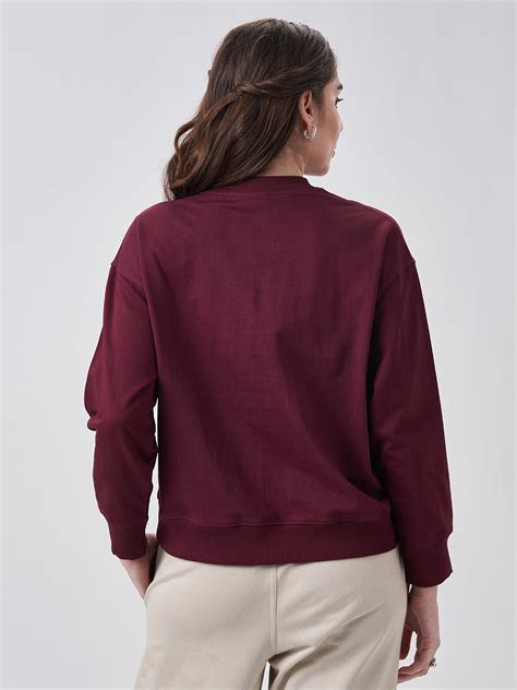 Womens Sweatshirt Berry Maroon – Solids