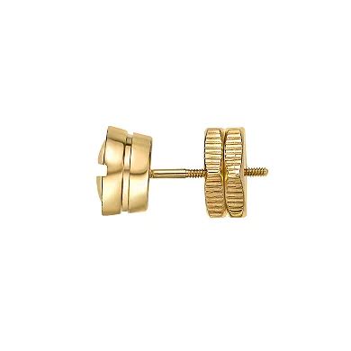 LYNX Men's Gold Tone Stainless Steel Screw Head Stud - Single Earring
