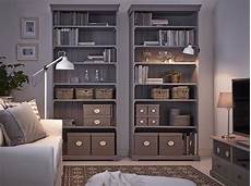 Boxes For Living Room by A Living Room With Two Grey Ikea Hemnes Bookcases Filled Boxes For Living Room