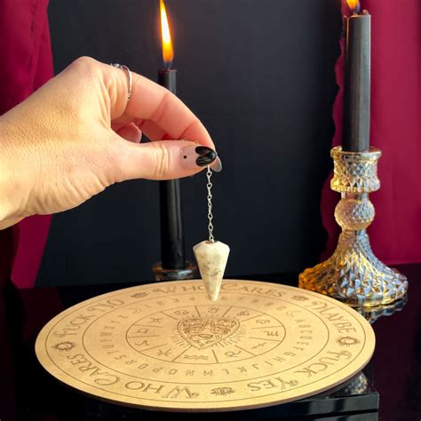 Hell Yes or Hell No Divination Board with Yellow Amblygonite Pendulum ...