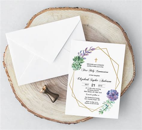 First Holy Communion Invitation Templates Free - Printable And ...