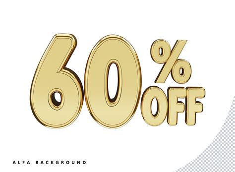 60 Percent off Discount 3d Golden Text Graphic by crop3dbusiness ...