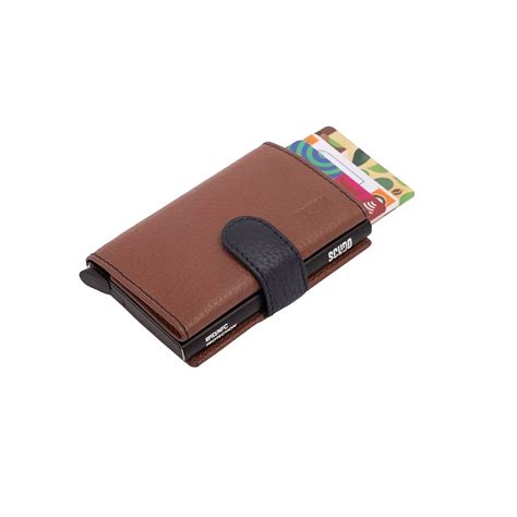 Scudo Mosaic Slim Wallet - Cognac/Navy – Makoba