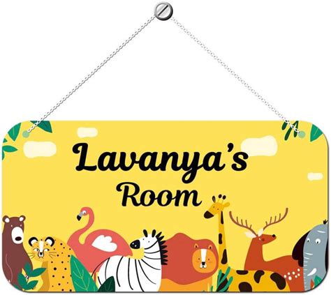 ARTBUG Wooden Lavanya Door Sign Kids Room Name Plate Price in India ...