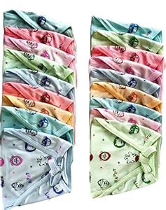 NIGAHIA Pack of 18 - Baby Multicolor Hosiery Cotton Langot or Nappy ...