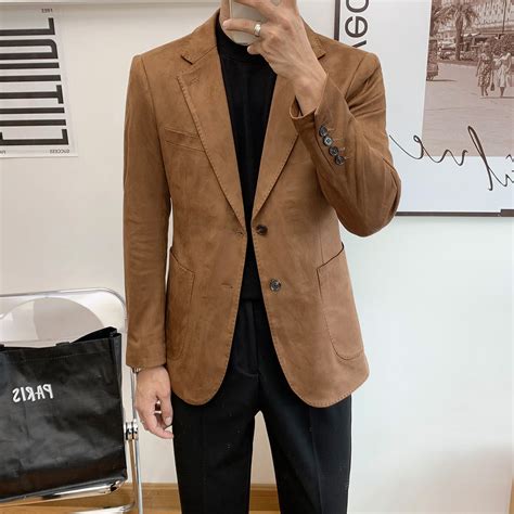 Men’s Stylish Slim Fit Business Suede Blazer - SuedeBlazer® Official ...