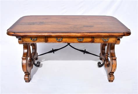 Spanish Colonial Revival Writing Table Desk Library Table For Sale at ...