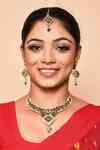 Buy Gold Plated Stones Embellished Necklace Set by Samyukta Singhania ...