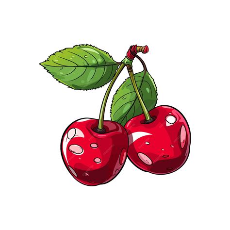 Premium Vector | Hand drawn cherry isolated white background
