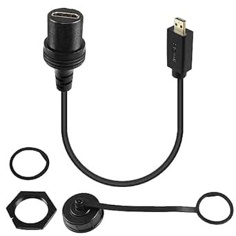 QIANRENON Micro HDMI 2.0 to HDMI 2.0 Threaded Fixed Mount Waterproof ...