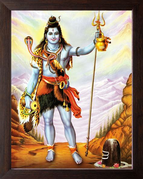 Art n Store Lord Shiva/Sankar JI Standing on a Rock, HD Printed ...