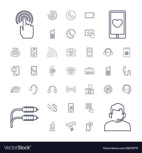 37 phone icons Royalty Free Vector Image - VectorStock