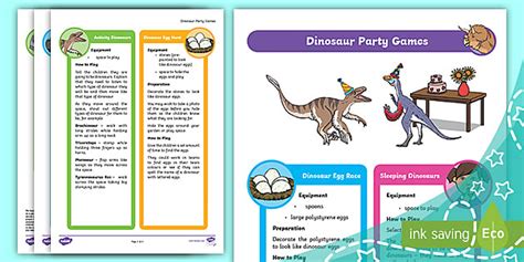 Dinosaur Party Games Ideas