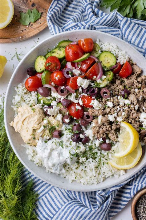 Greek Ground Turkey Rice Bowls - Evolving Table