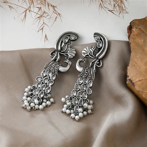 Teejh Daaivi Silver Oxidised Earring