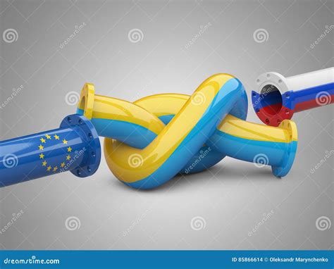 Russia - Ukraine - Europe Gas Crisis Concept. Pipeline Tied in Stock ...