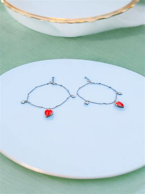 Elegant Red chams anklet in 92.5 HM Silver