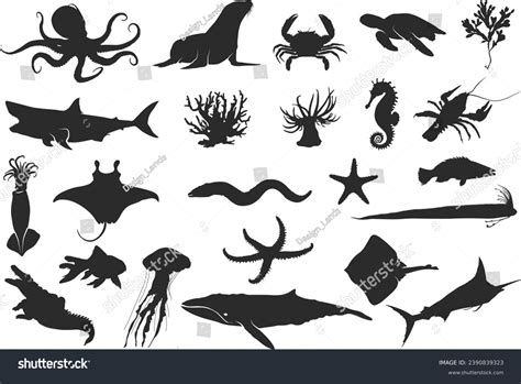 Sea Creatures Silhouettes Royalty-Free Images, Stock Photos & Pictures | Shutterstock
