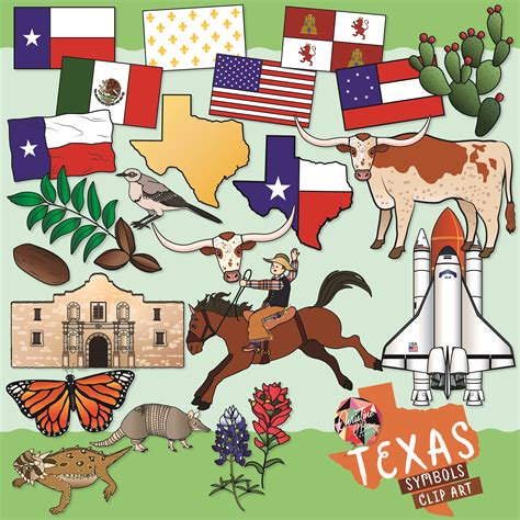 Texas State Symbols Clip Art | Clip art, Texas quilt, Art
