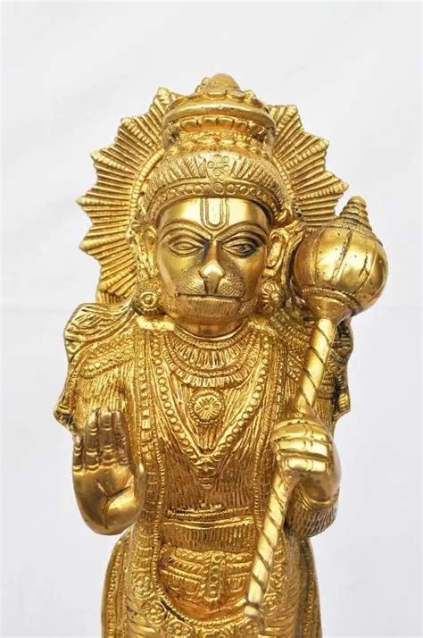 Brass Lord Hanuman Murti | Handcrafted Divine Murti for Spiritual – Ashopi