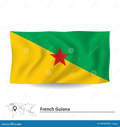 Flag of French Guiana stock vector. Illustration of isolated - 125149758