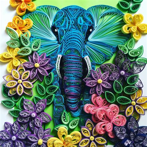 elephant quilling art
