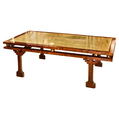 Gold Leaf and Glass Trefoil Coffee Table at 1stDibs