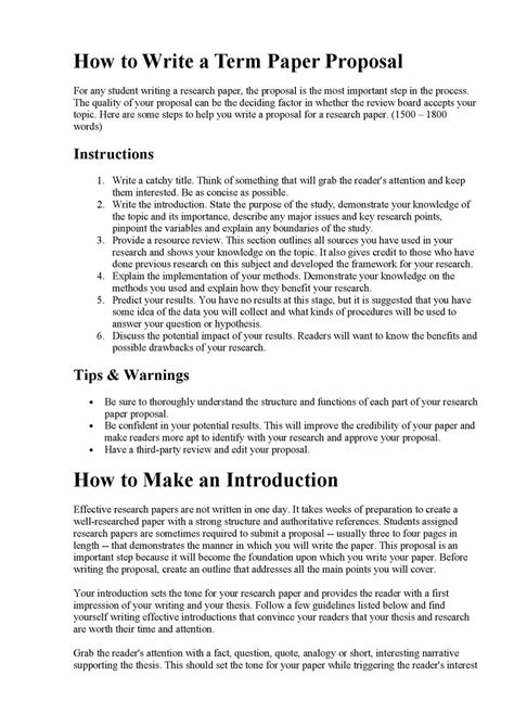Image result for Term Paper Proposal Example
