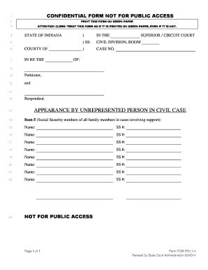 Fillable Online in Appearance Not for Public Access Form (TCM-TR3.1-4 ...