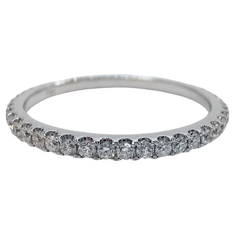 Customizable 18K White Gold Diamond V Shape Wishbone Half Eternity Band ...
