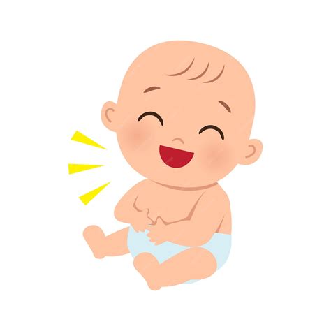귀여운 아기 웃는 그림 | 프리미엄 벡터