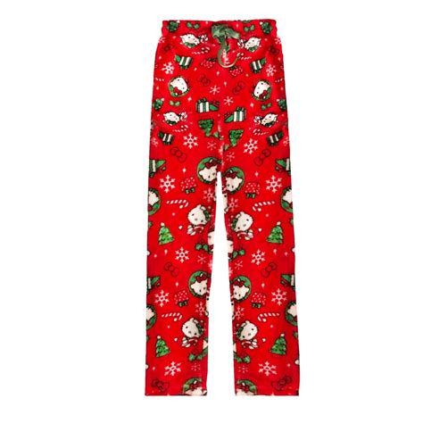 Hello Kitty Christmas Pajama Pants for Women, Cartoon Plush Xmas Pj ...