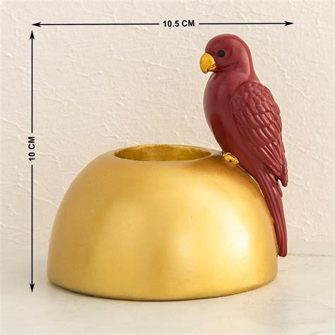 Buy Majestic Solid Multicolour Polyresin Candle Holder with Bird Accent ...