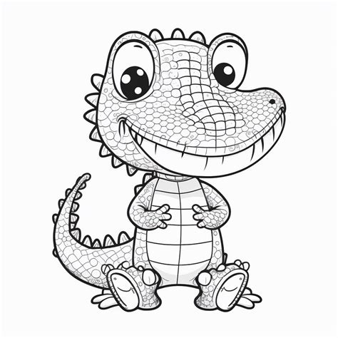 Cute Crocodile Coloring Pages