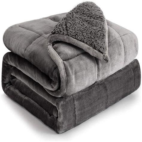 Uttermara Sherpa Fleece Weighted Blanket 15lbs, Fuzzy Sherpa Flannel ...