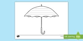 Umbrella Writing Template (teacher made) - Twinkl