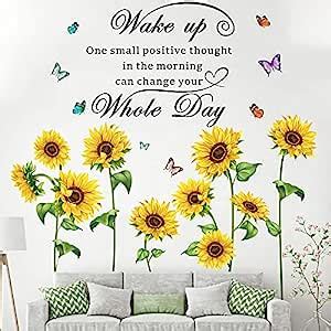 Sunflower Wall Decal,Inspirational Wall Decals Quotes Saying Removable ...