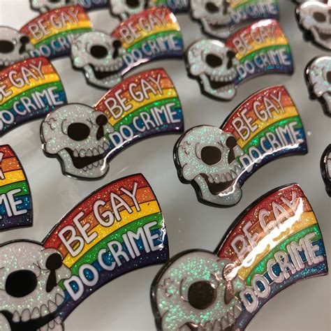 Be Gay Do Crime Enamel Pin – Nakatomi, Inc