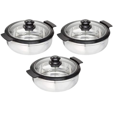 Buy Solar Glass Lid Casserole Gift Set of 3 in India at Best Price ...