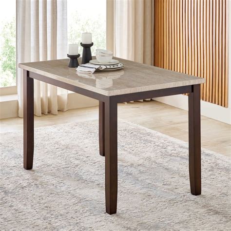 Buy Helios Casper Faux Marble Top 4-Seater Dining Set with Chairs and ...