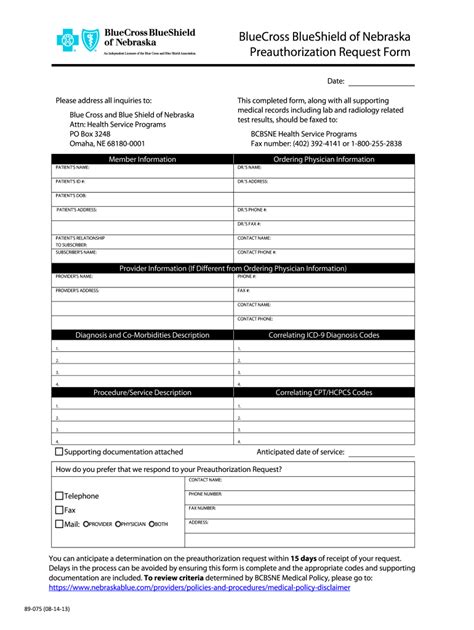 2013 Form NE BCBSNE 89-075 Fill Online, Printable, Fillable, Blank ...